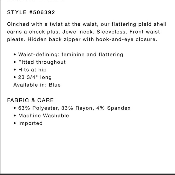 Ann Taylor Plaid Twist Waist Blouse Top Size:6 - Picture 3 of 13